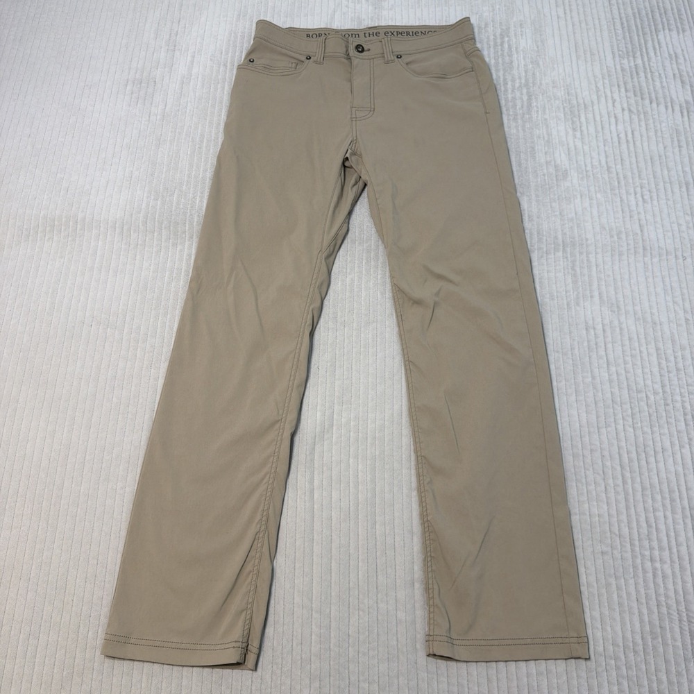 Mens Prana Brion Pant II Mens 31x32 Beige Hiking Trail Stretch Chino 1969771